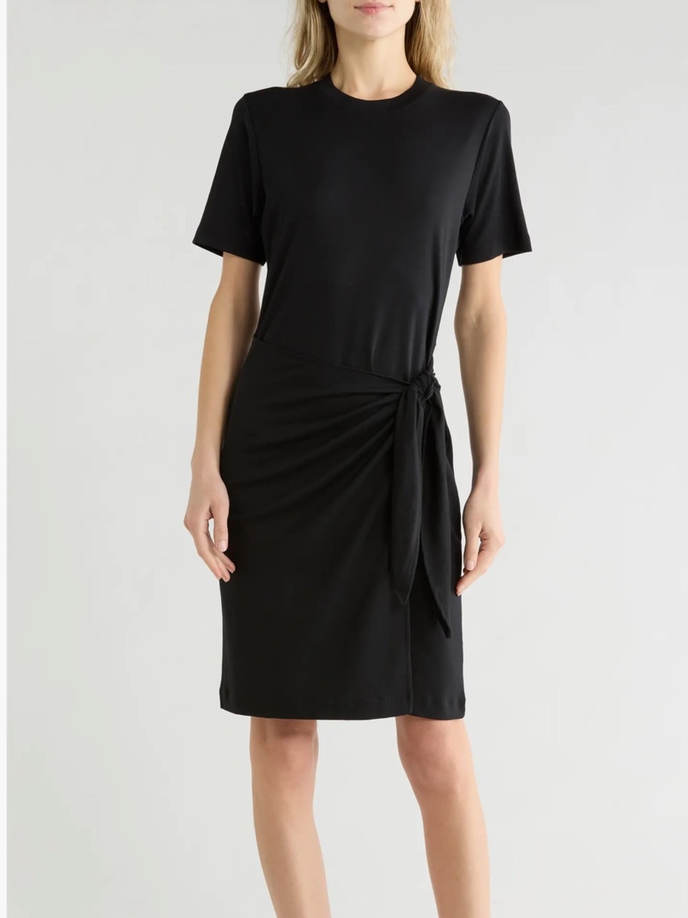 Vince. Side Tie Short Sleeve Cotton Jersey Size S